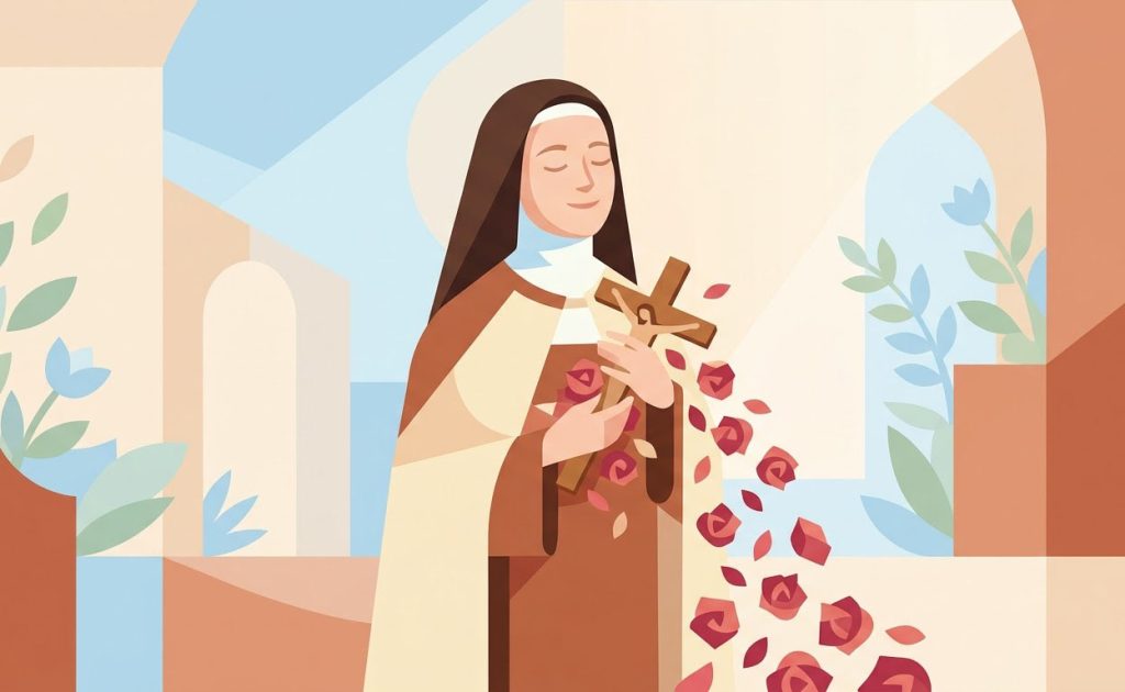 Saint Therese of Lisieux - Illustration prière catholique